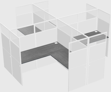 Shared l-shaped cubicles