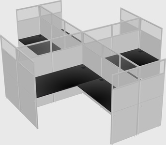 Shared l-shaped cubicles