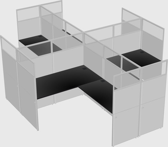 Shared l-shaped cubicles