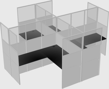Shared l-shaped cubicles