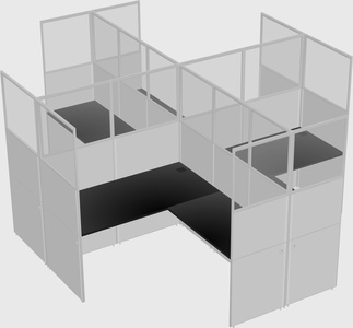 Shared l-shaped cubicles
