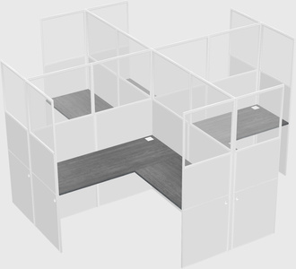 Shared l-shaped cubicles