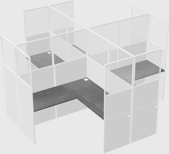 Shared l-shaped cubicles