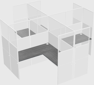 Shared l-shaped cubicles