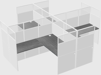 Shared l-shaped cubicles