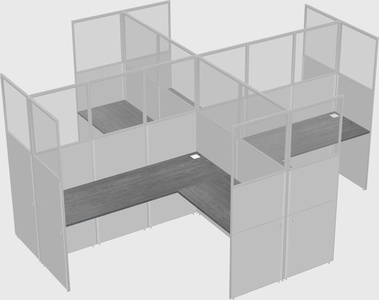 Shared l-shaped cubicles