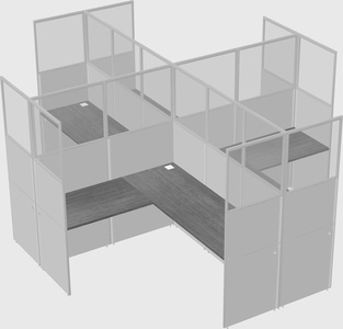 Shared l-shaped cubicles
