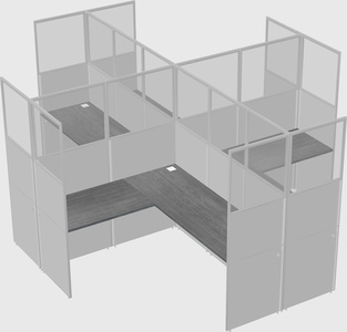 Shared l-shaped cubicles