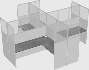 Shared l-shaped cubicles