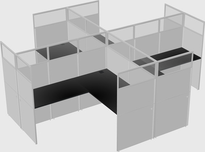 Shared l-shaped cubicles