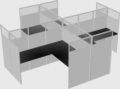 Shared l-shaped cubicles