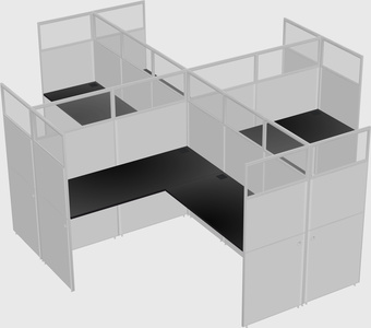 Shared l-shaped cubicles