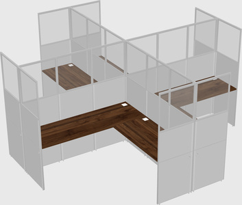 Shared l-shaped cubicles