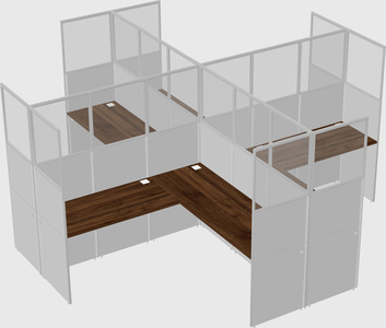 Shared l-shaped cubicles