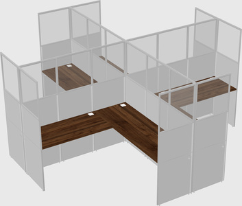 Shared l-shaped cubicles