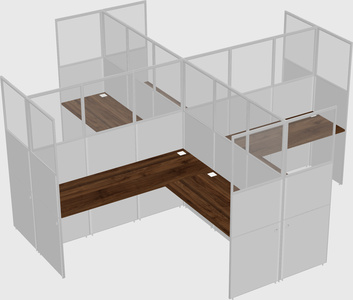 Shared l-shaped cubicles
