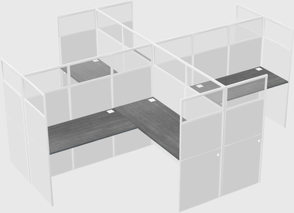 Shared l-shaped cubicles