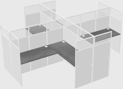 Shared l-shaped cubicles