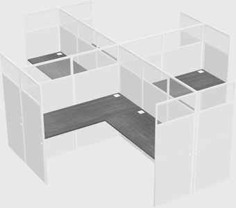 Shared l-shaped cubicles