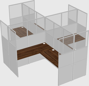 Shared l-shaped cubicles