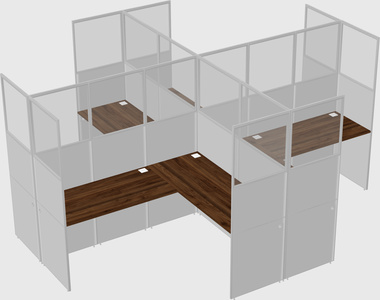 Shared l-shaped cubicles