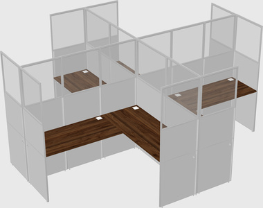 Shared l-shaped cubicles