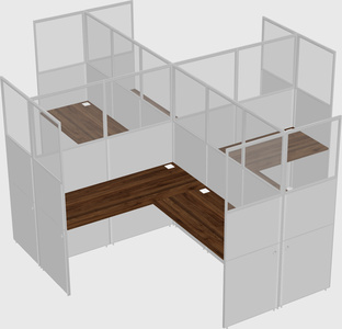 Shared l-shaped cubicles