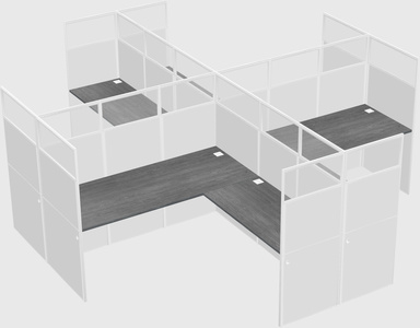 Shared l-shaped cubicles