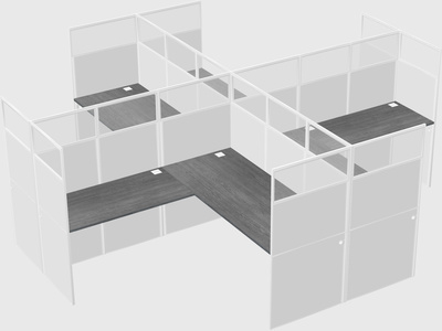 Shared l-shaped cubicles