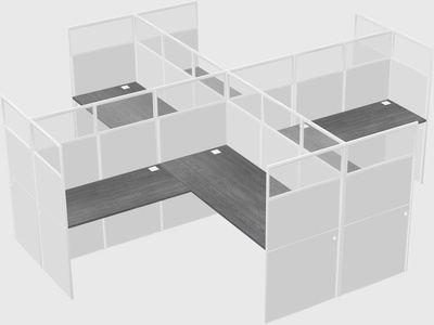 Shared l-shaped cubicles