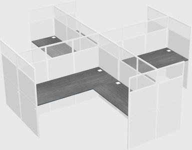 Shared l-shaped cubicles