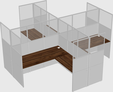 Shared l-shaped cubicles