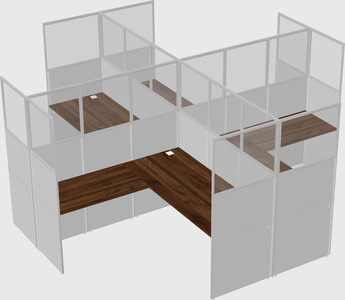 Shared l-shaped cubicles