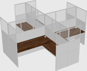 Shared l-shaped cubicles