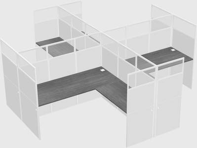 Shared l-shaped cubicles