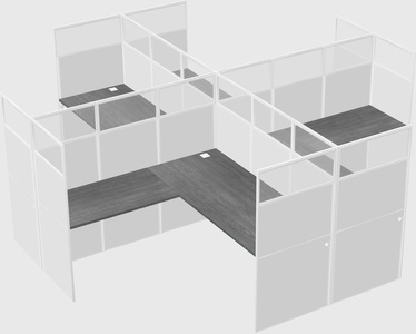Shared l-shaped cubicles
