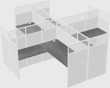 Shared l-shaped cubicles