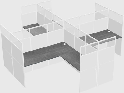 Shared l-shaped cubicles