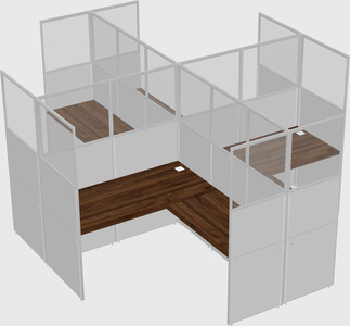 Shared l-shaped cubicles
