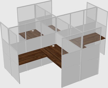 Shared l-shaped cubicles