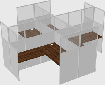 Shared l-shaped cubicles