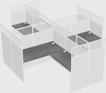 Shared l-shaped cubicles