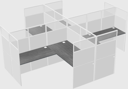 Shared l-shaped cubicles