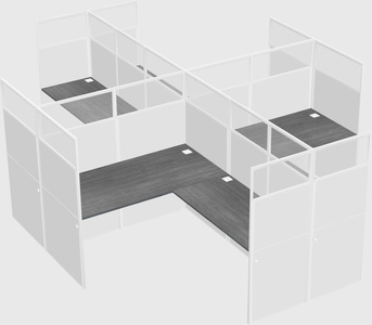 Shared l-shaped cubicles
