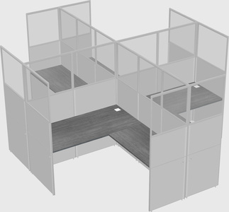 Shared l-shaped cubicles