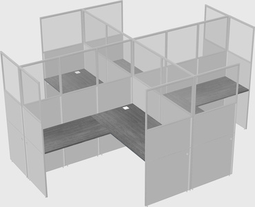 Shared l-shaped cubicles