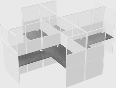Shared l-shaped cubicles