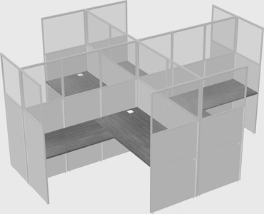 Shared l-shaped cubicles