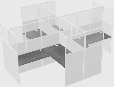 Shared l-shaped cubicles