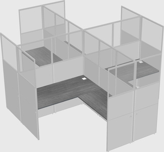 Shared l-shaped cubicles